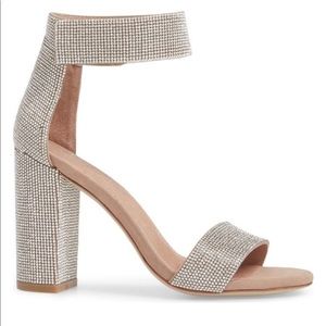 Jeffrey Campbell Lindsay Ankle Strap Sandal sparkle heels size 9